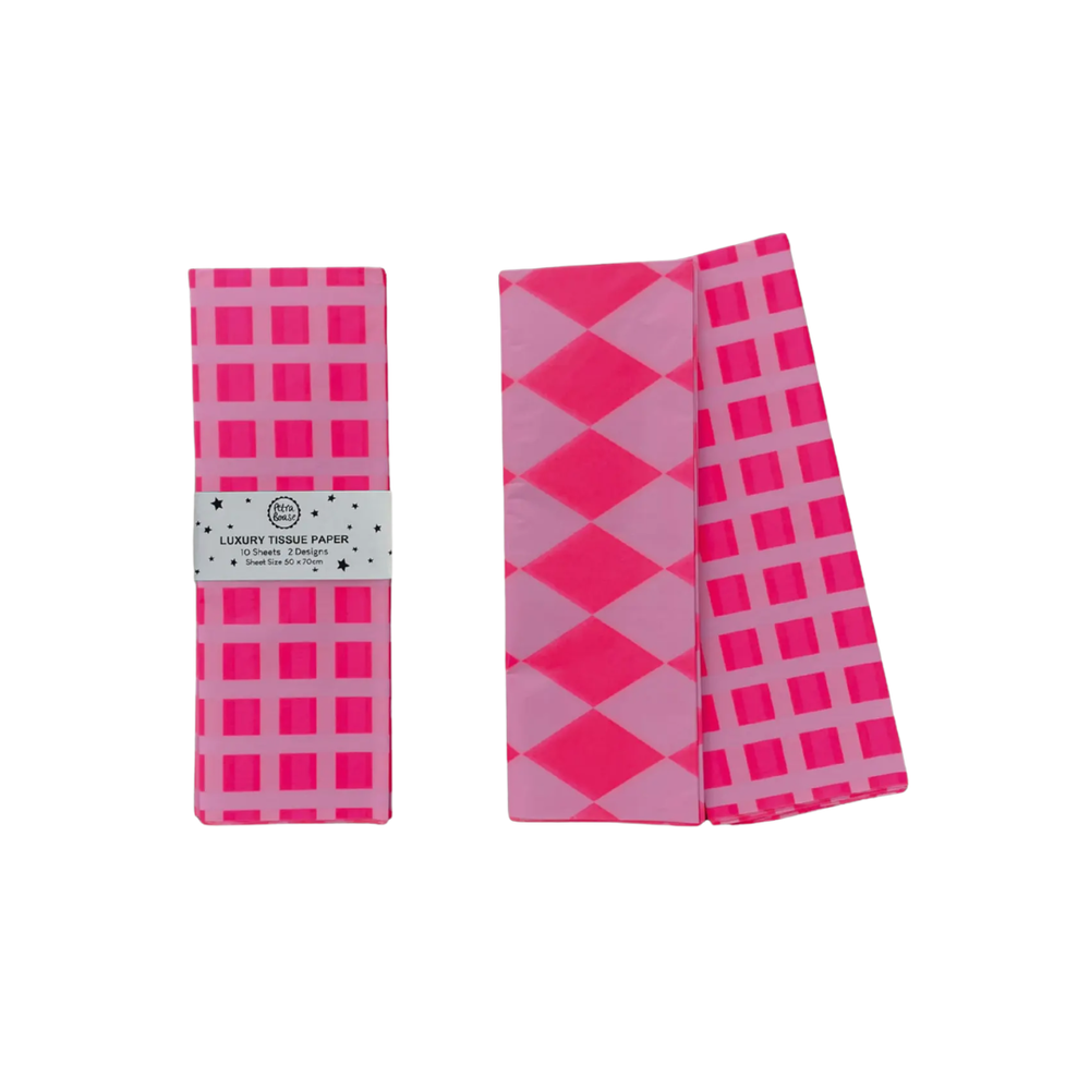 Lux Patterned Tissue Paper in Pink