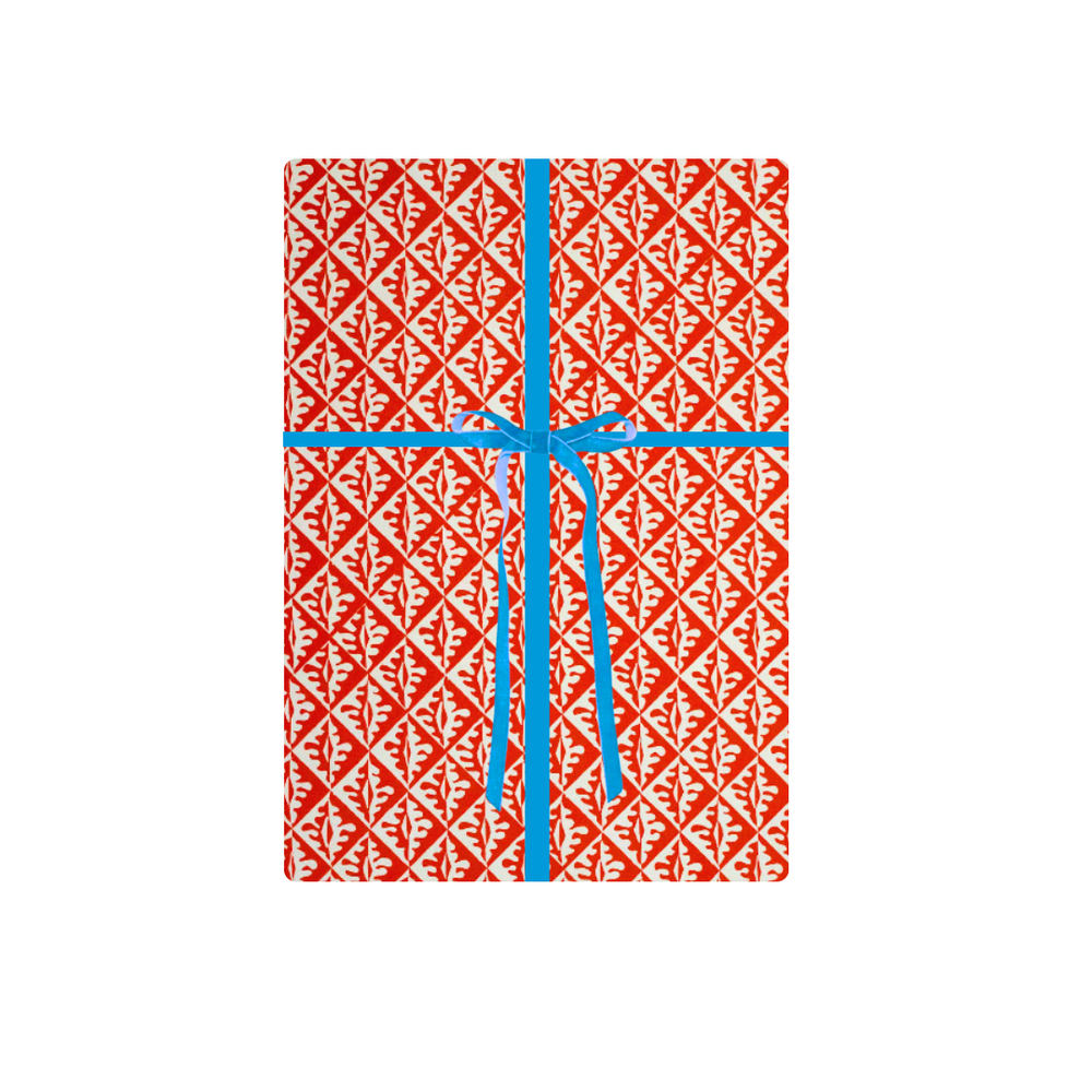Red Holiday Folk Gift Wrap