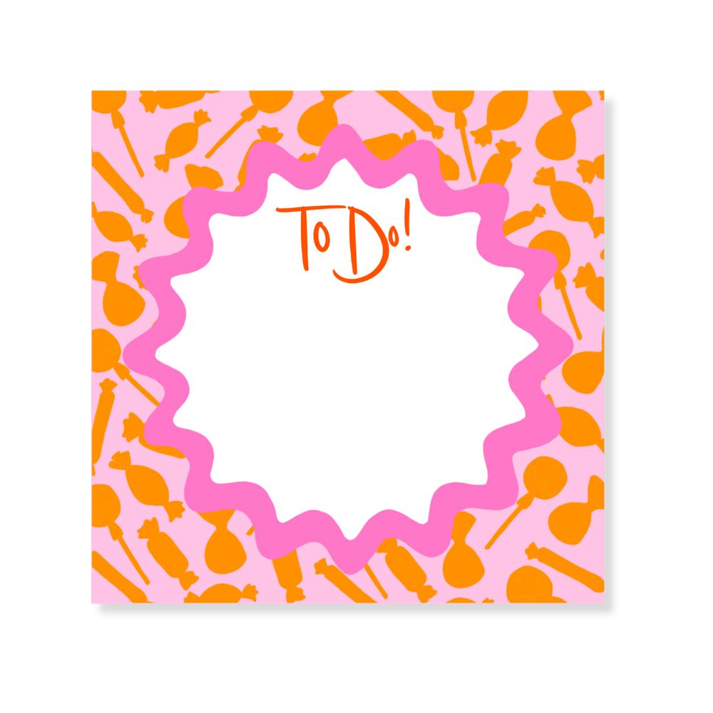 Halloween Candy Notepad in Pink