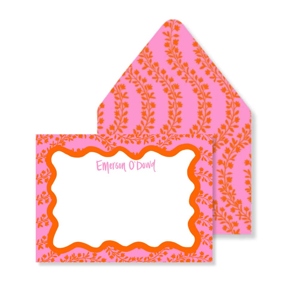 Jasmine Stationery in Orange & Cotton Candy