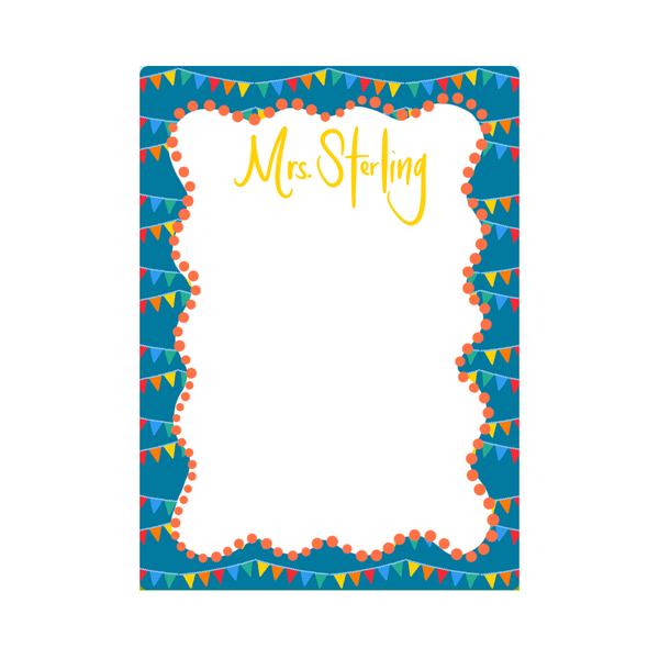 Back To School Pendant Notepad in Deep Blue
