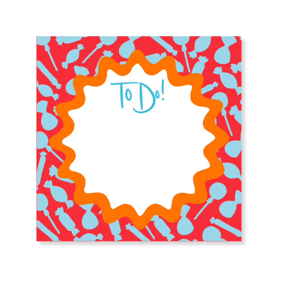 Halloween Candy Notepad in Red