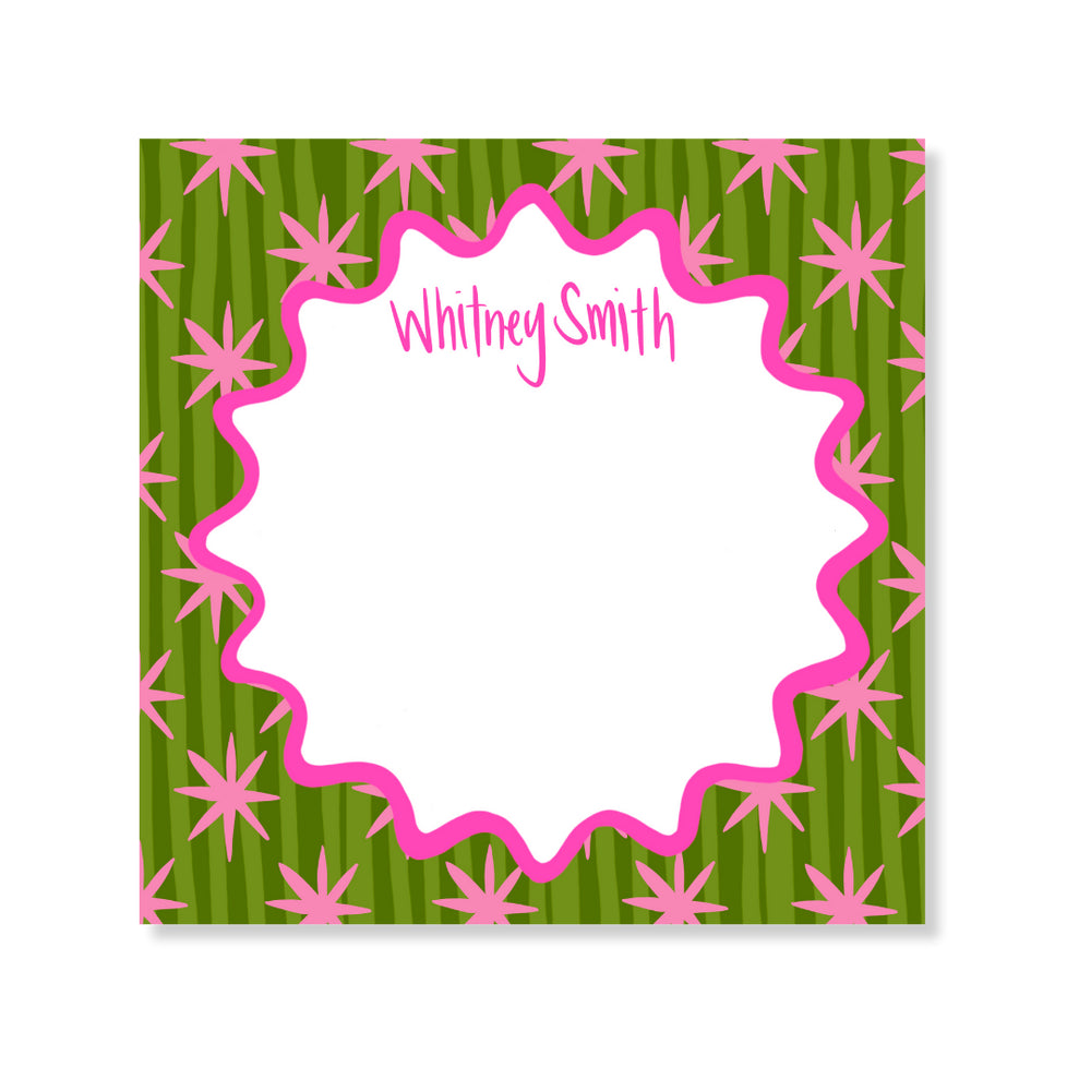 Stars & Stripes Notepad in Raspberry