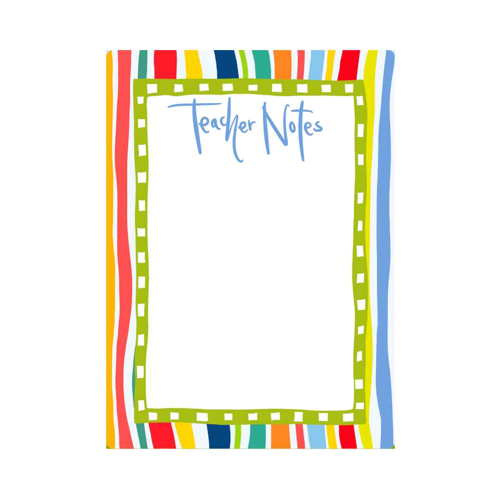 Back To School Pendant Notepad in Primary Stripe