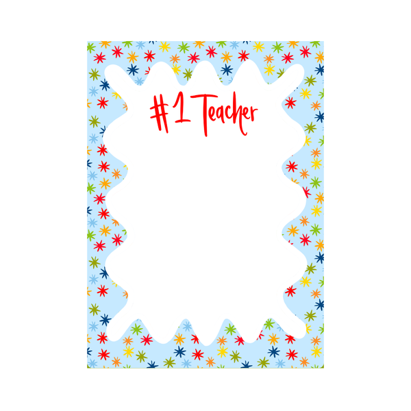 Back To School Pendant Notepad in Primary Stars