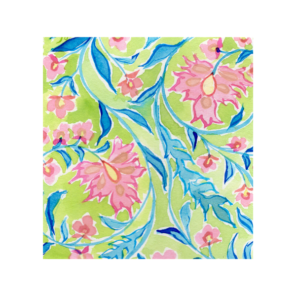 Nina Rosner for Fête Papier Acrylic Block Print in Green