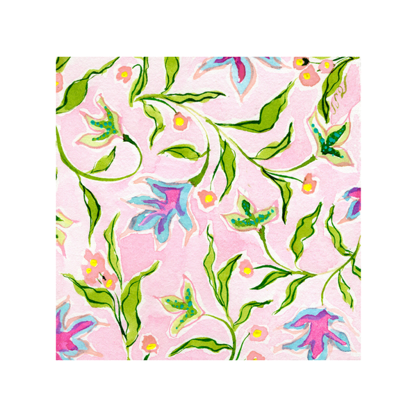 Nina Rosner for Fête Papier Acrylic Block Print in Pink