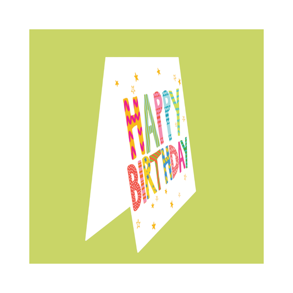 Folded Happy Birthday Enclosure Card Pack
