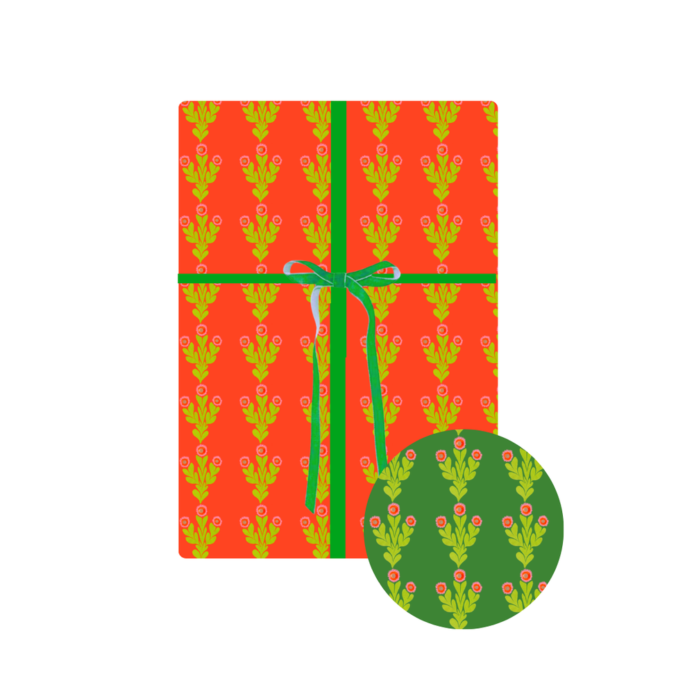 Morgan Walker x FP Gift Wrap in Orange & Green