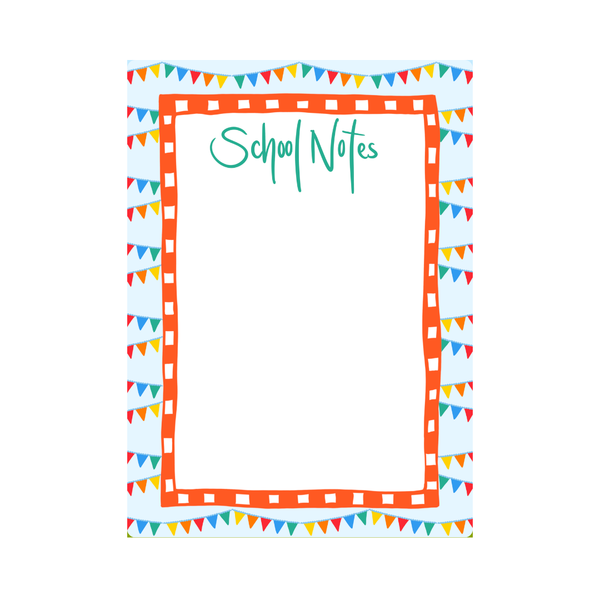 Back To School Pendant Notepad in Sky Blue