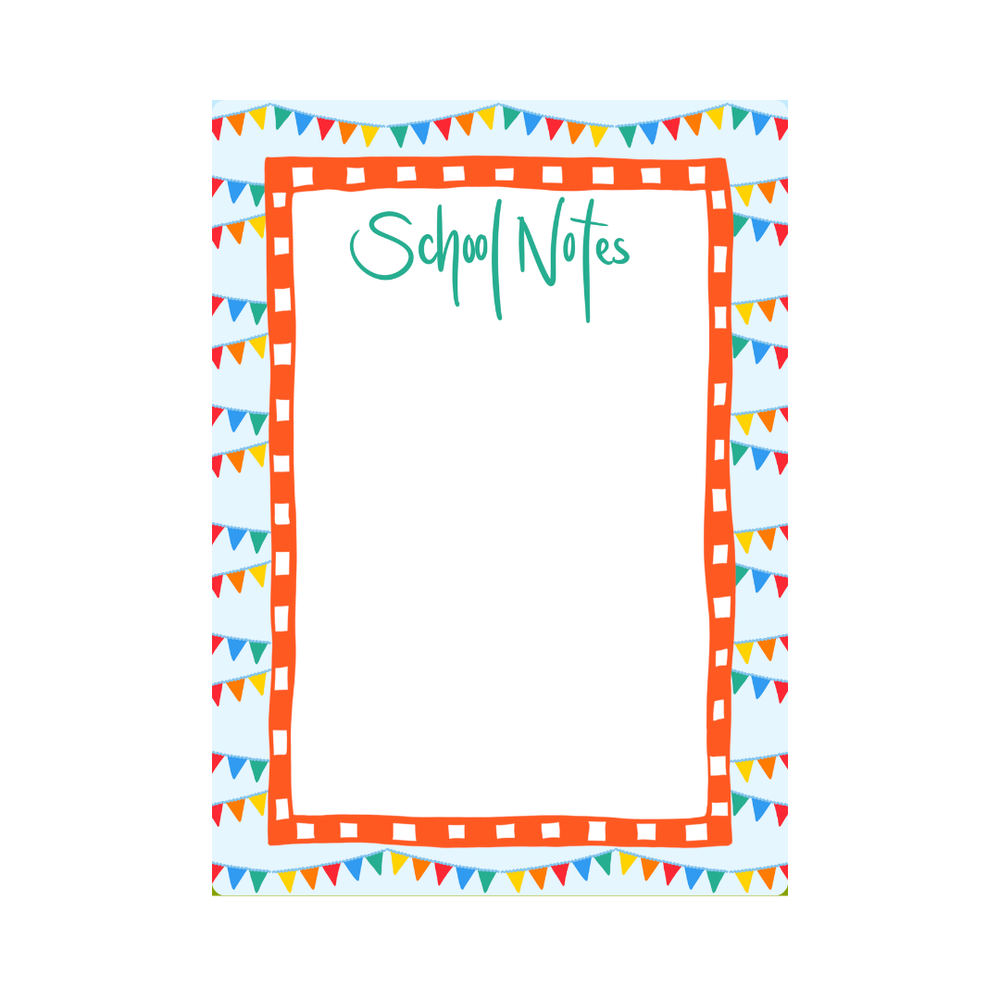 Back To School Pendant Notepad in Sky Blue