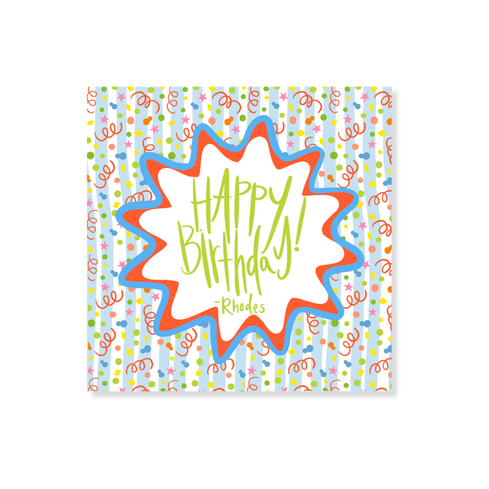Happy Birthday Gift Stickers in Sky