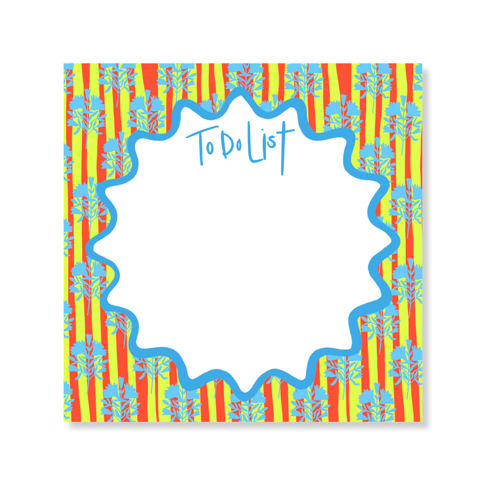Block Print & Stripes Notepad in Lime