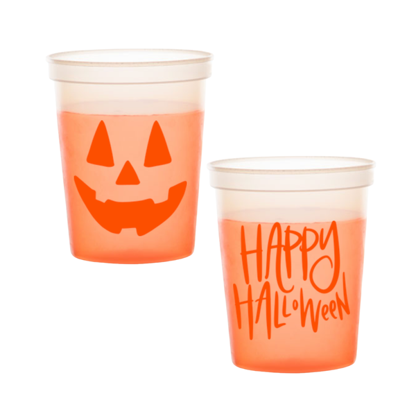 Happy Halloween Jack O Lantern Color Changing Cup Set