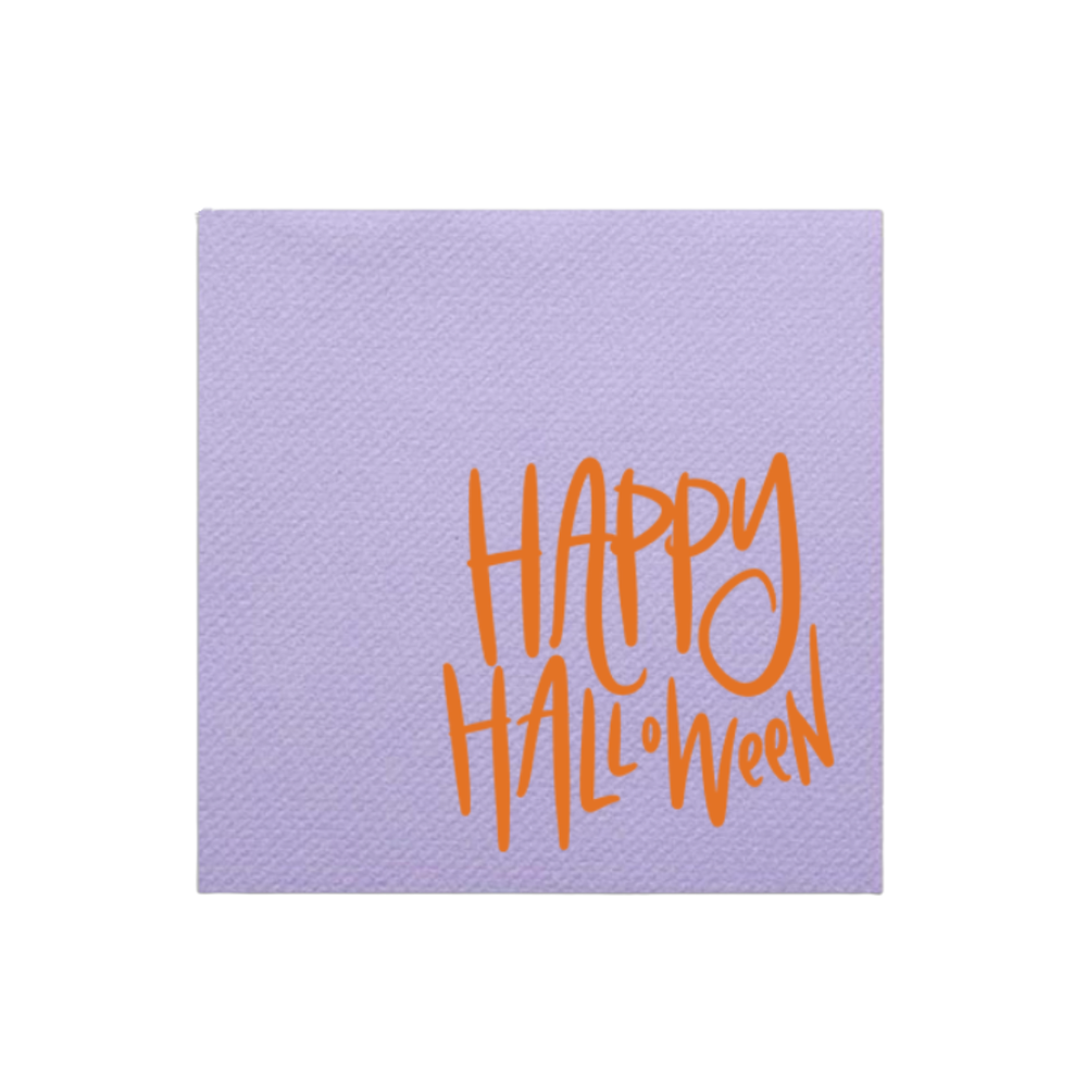Happy Halloween Napkins in Purple with Orange