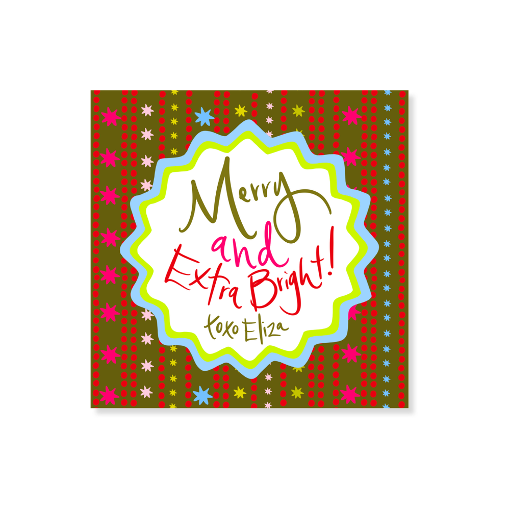 Olive Holiday Star Dot Stickers