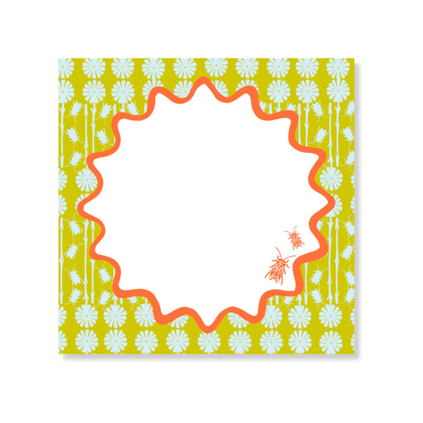 Goldbug Buzzin' Garden Floral Notepad in Blue & Green