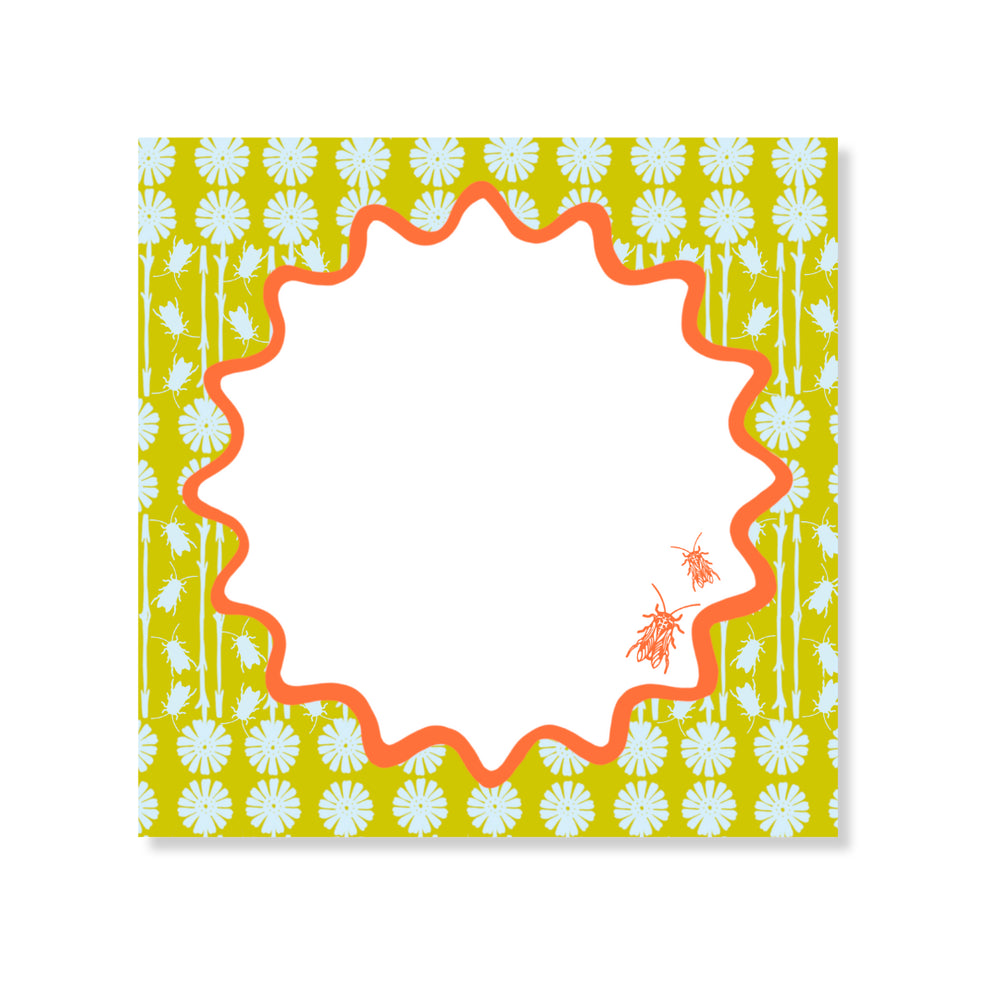 Goldbug Buzzin' Garden Floral Notepad in Blue & Green