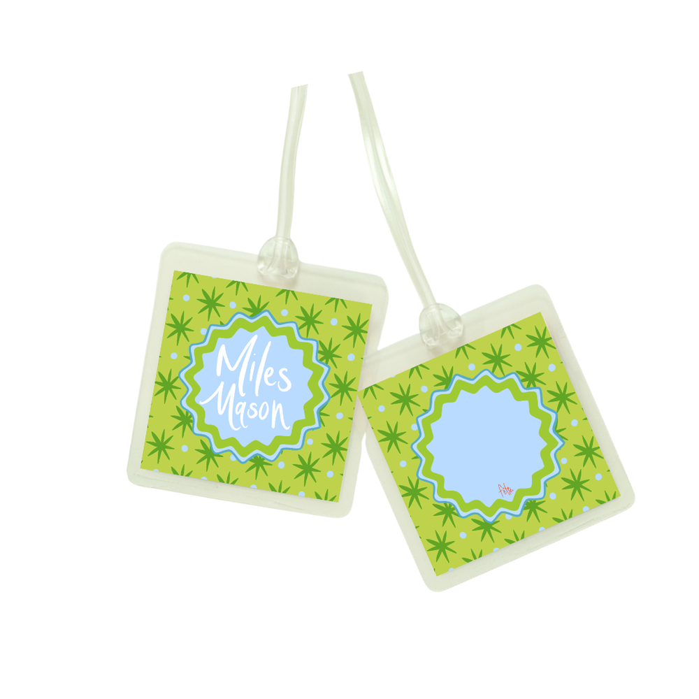 Star Dot Bag Tag in Greens