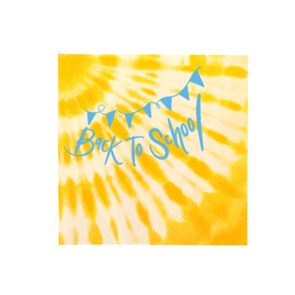 Back To School Tie Dye Napkins in Yellow