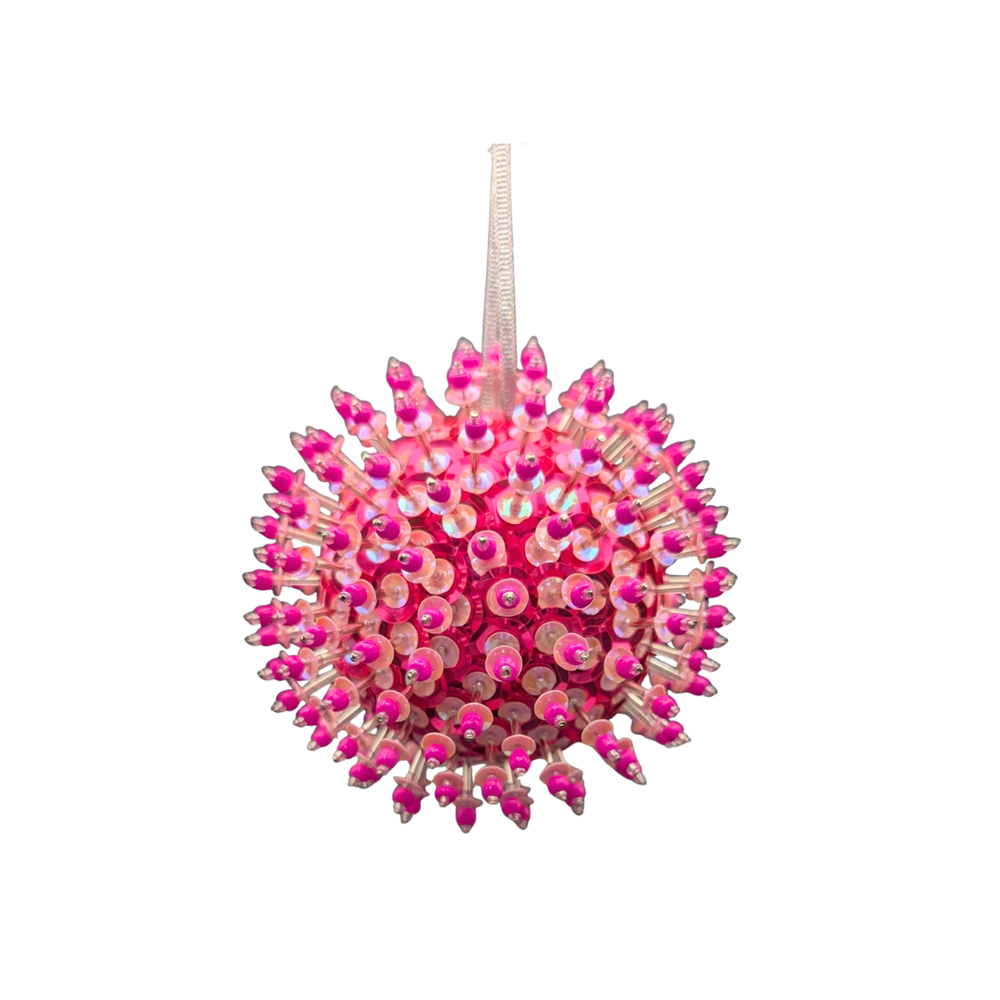 Sequin Bauble Ornament ~ Hot Pink
