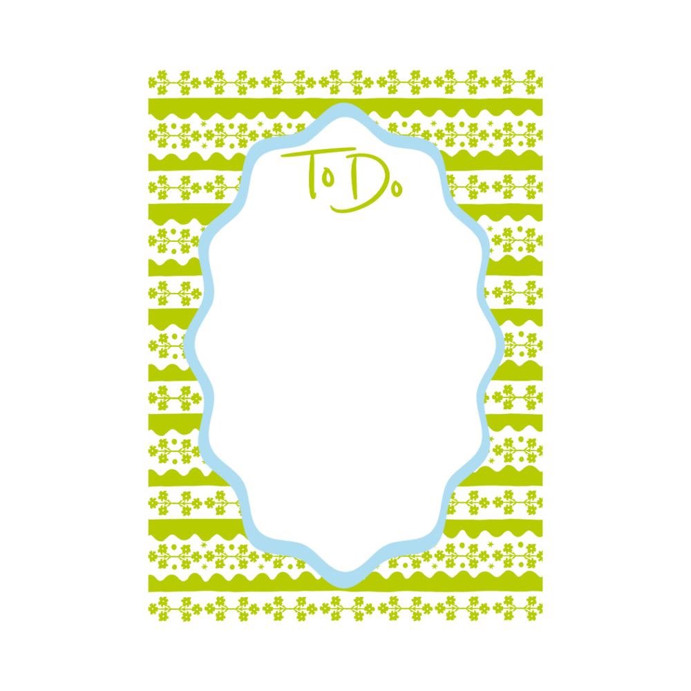 Garden of Fête Climbing Floral Notepad in Green