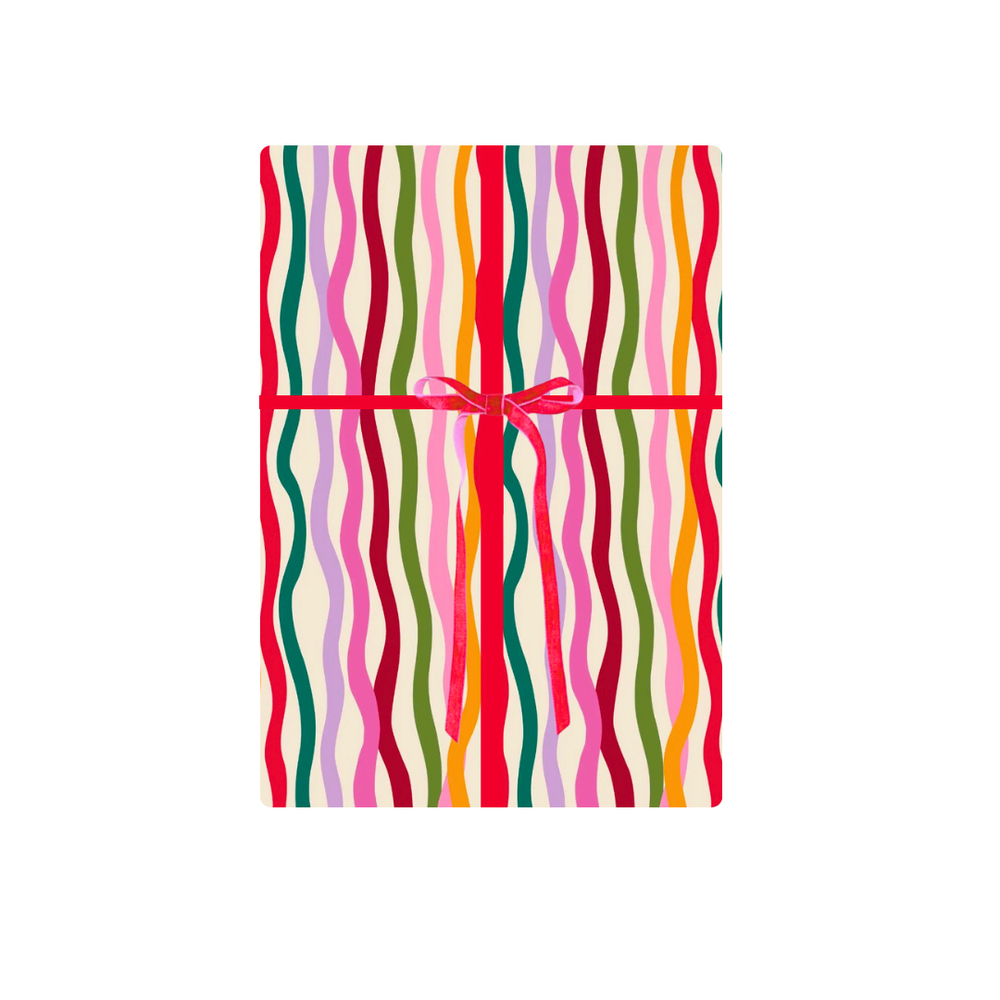 Holiday Wavy Stripe Wrapping Paper