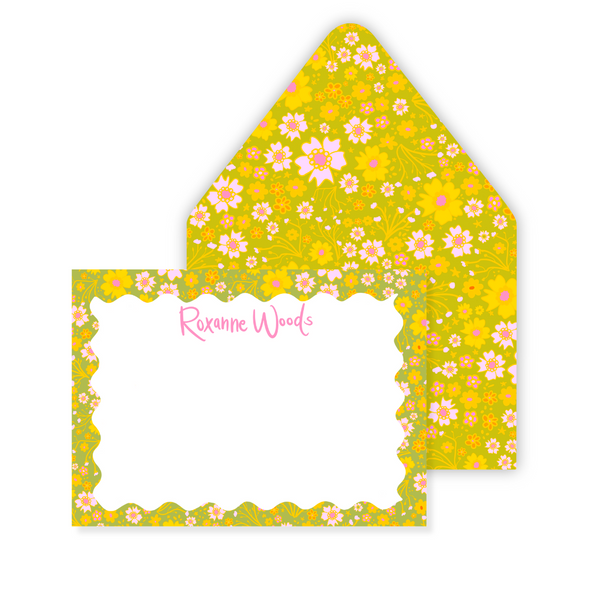Fête Ditsy Floral Stationery in Sunshine