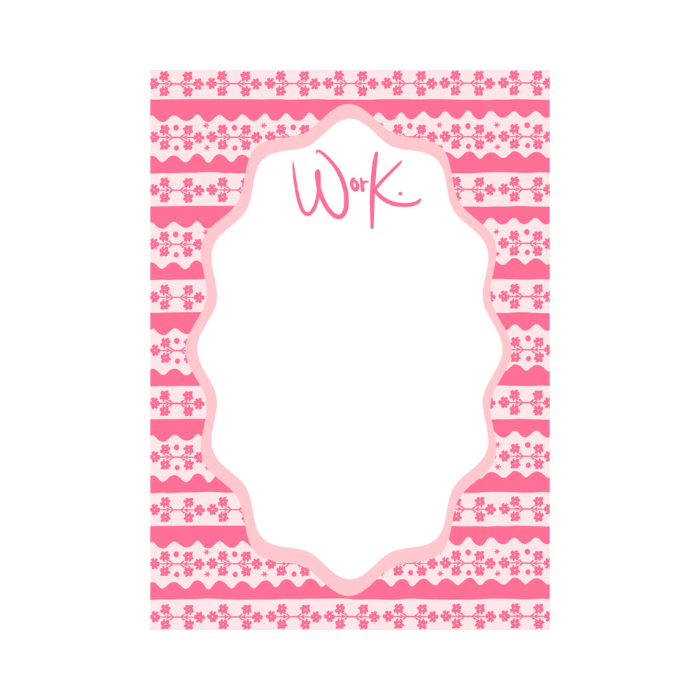 Garden of Fête Climbing Floral Notepad in Pink