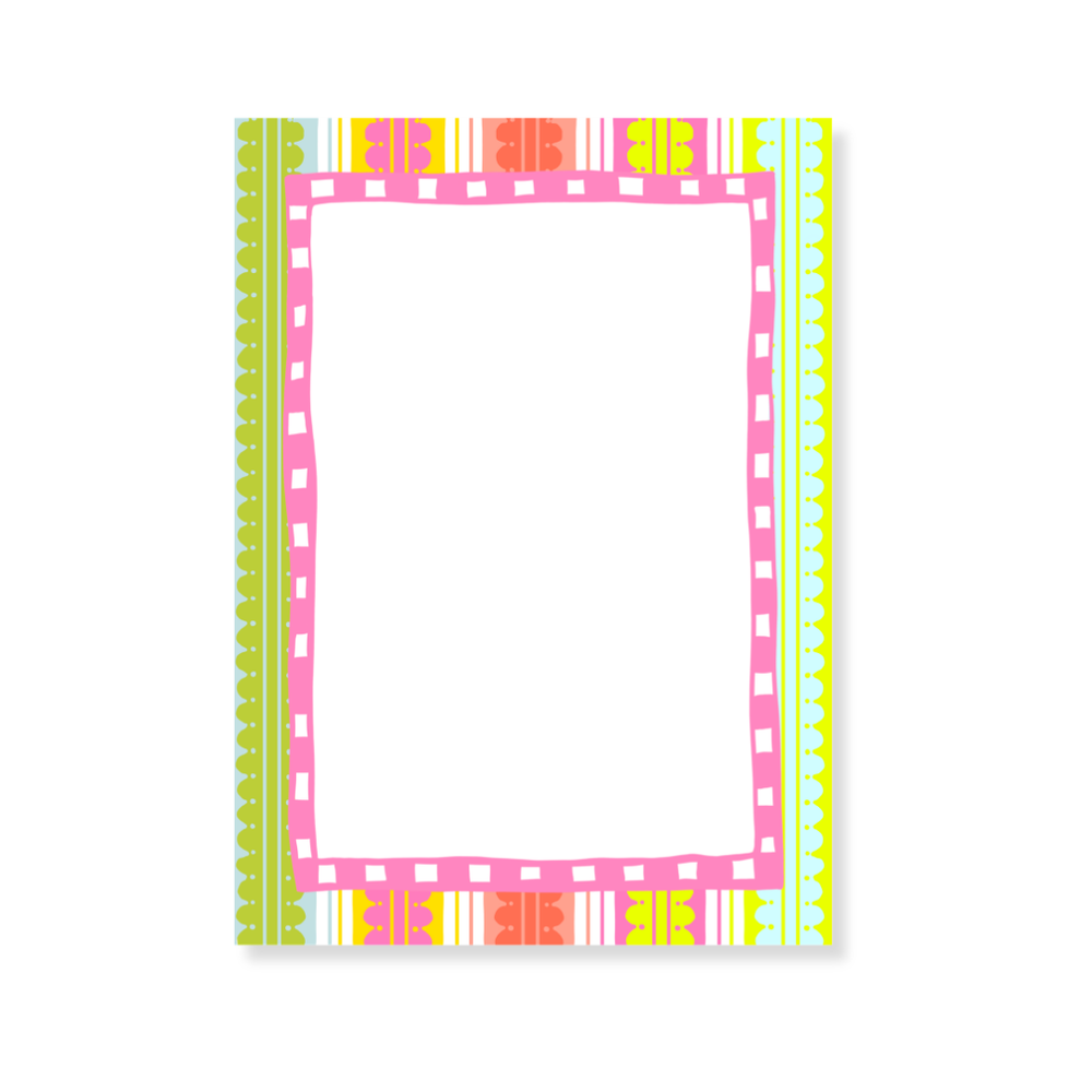 Sample Sale: Scalloped Stripe Notepad _ 50 Page