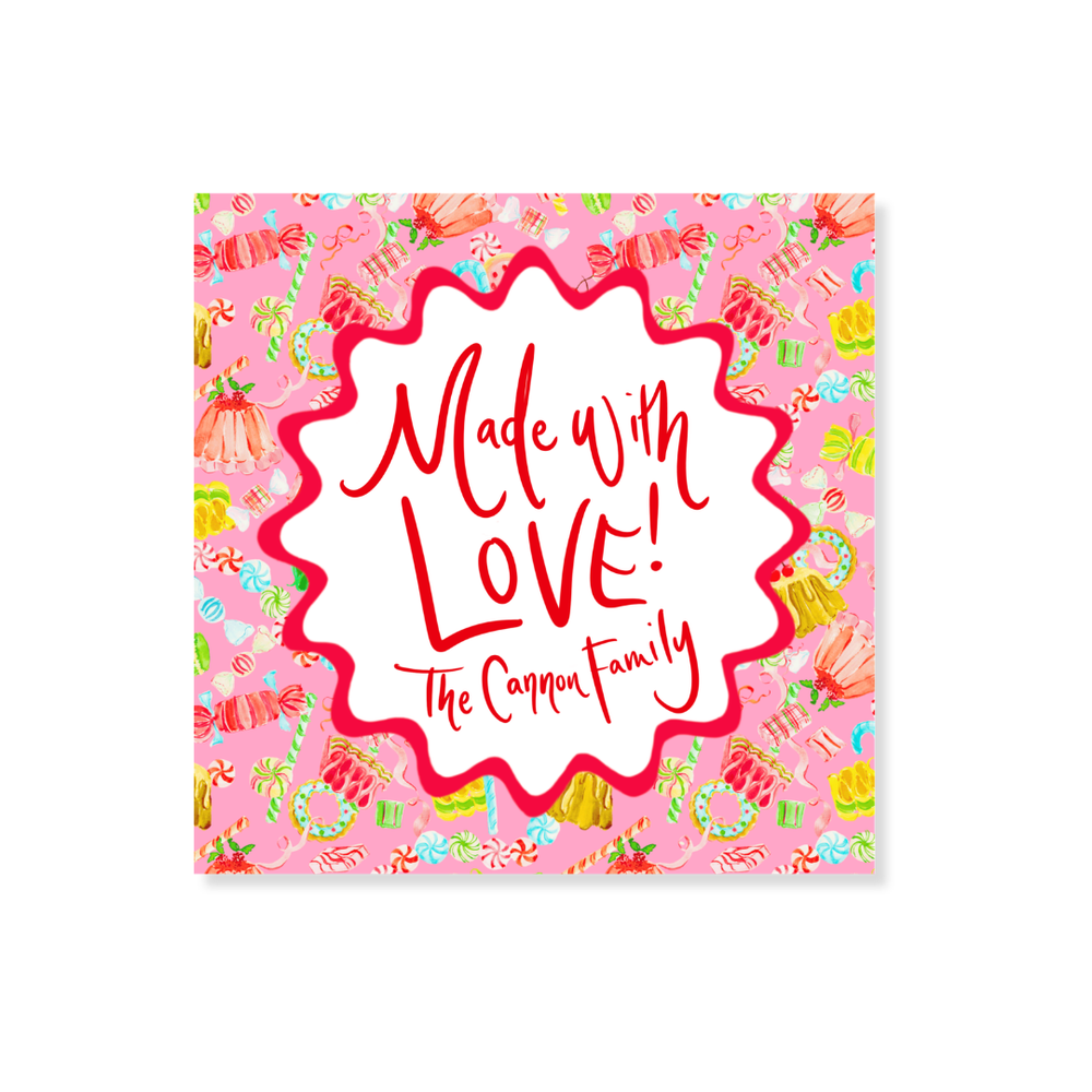 Jill Delavan for Fête Papier Holiday Sweets Sticker in Pink