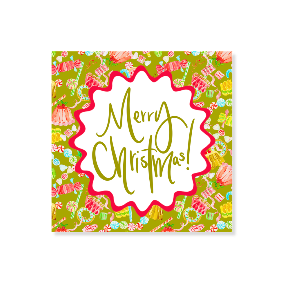 Jill Delavan for Fête Papier Holiday Sweets Sticker in Green