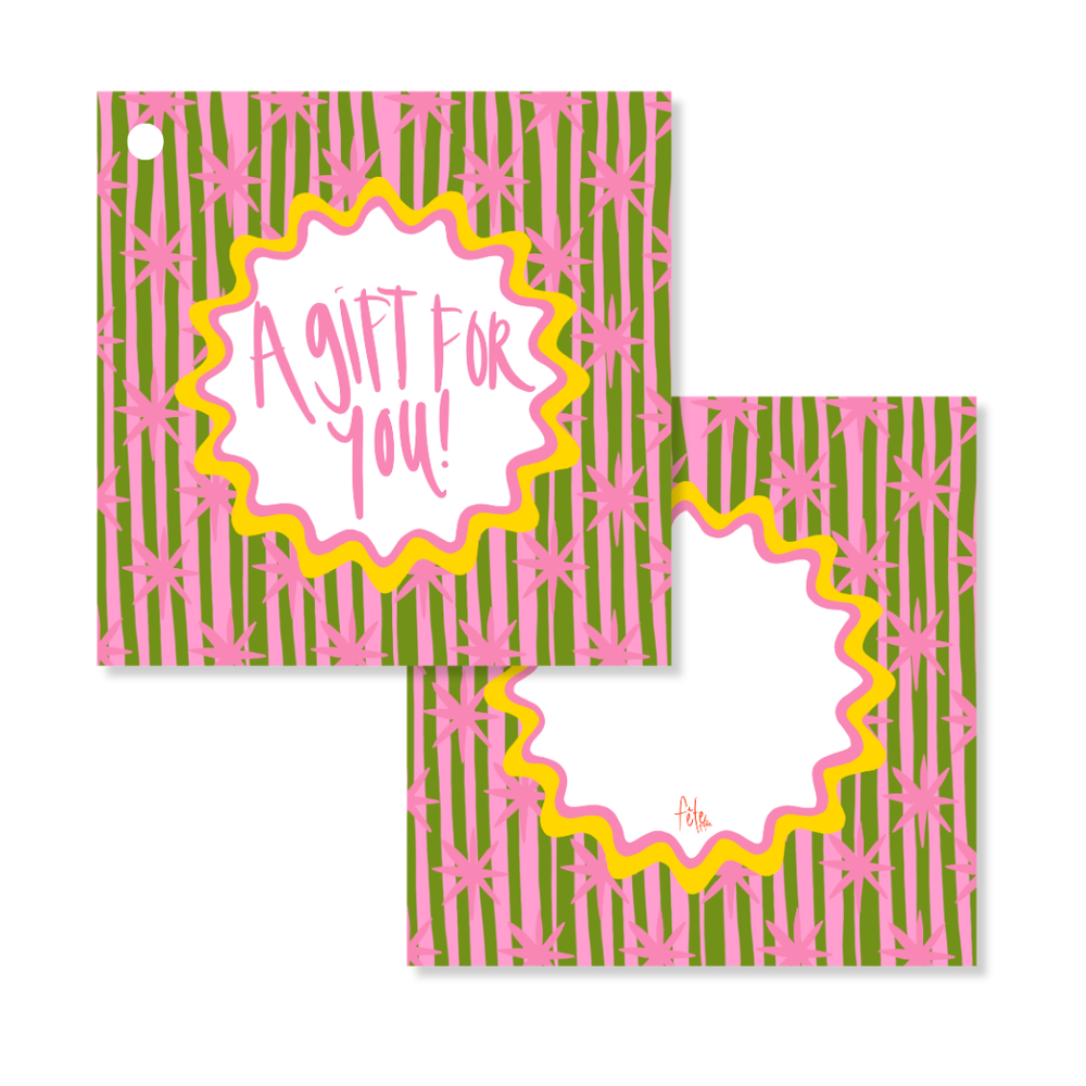 Stars & Stripes Tags in Pink & Green