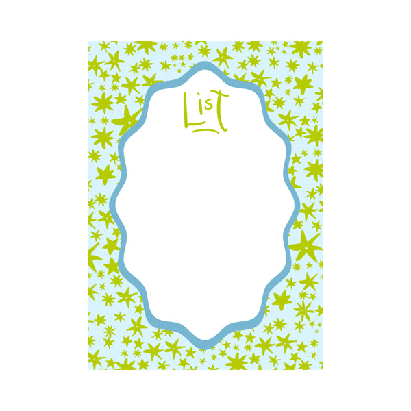 Garden of Fête Stars Notepad in Green