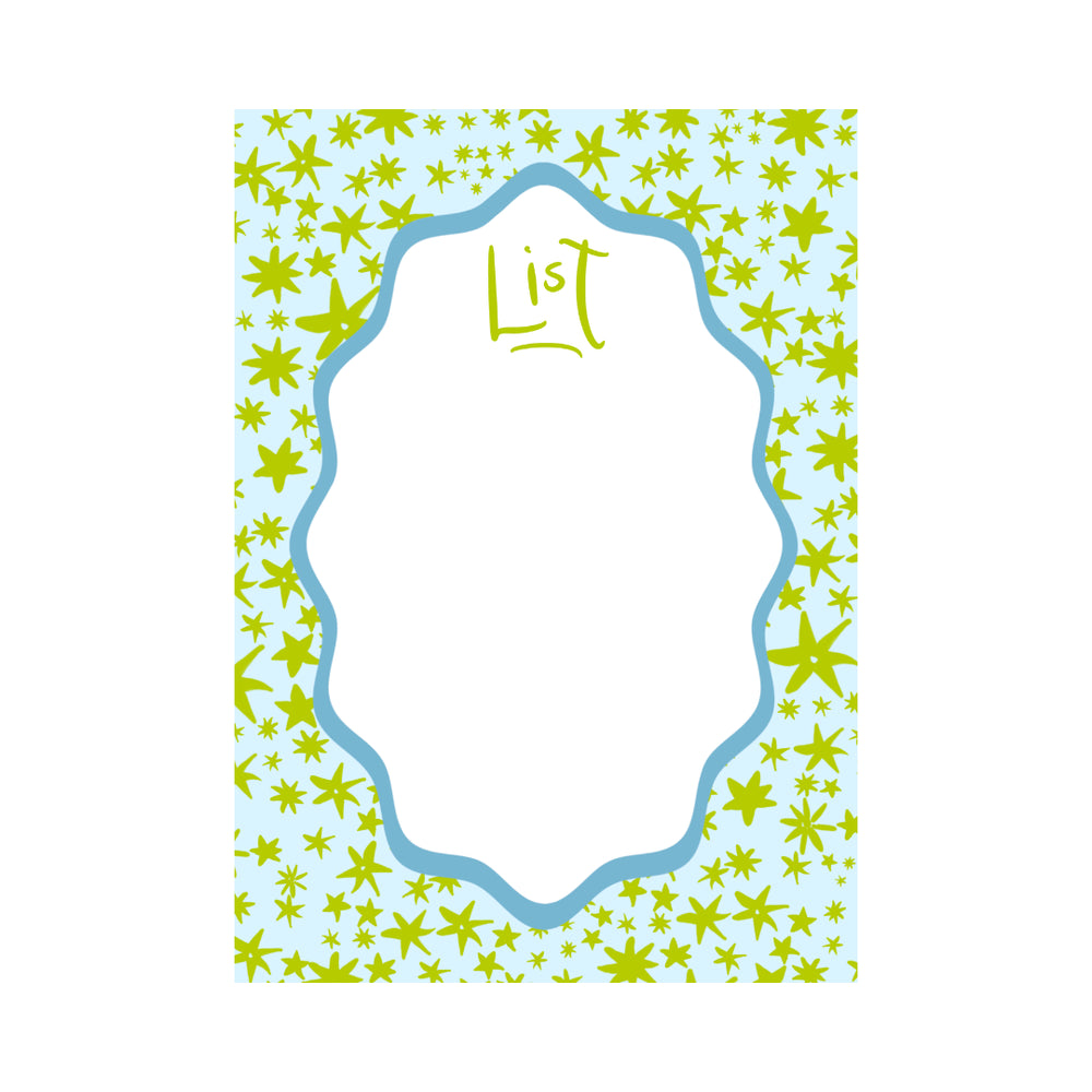 Garden of Fête Stars Notepad in Green