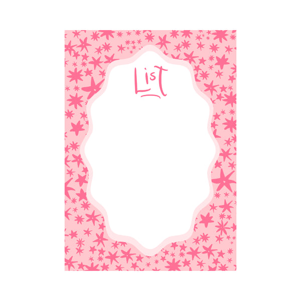 Garden of Fête Stars Notepad in Pink
