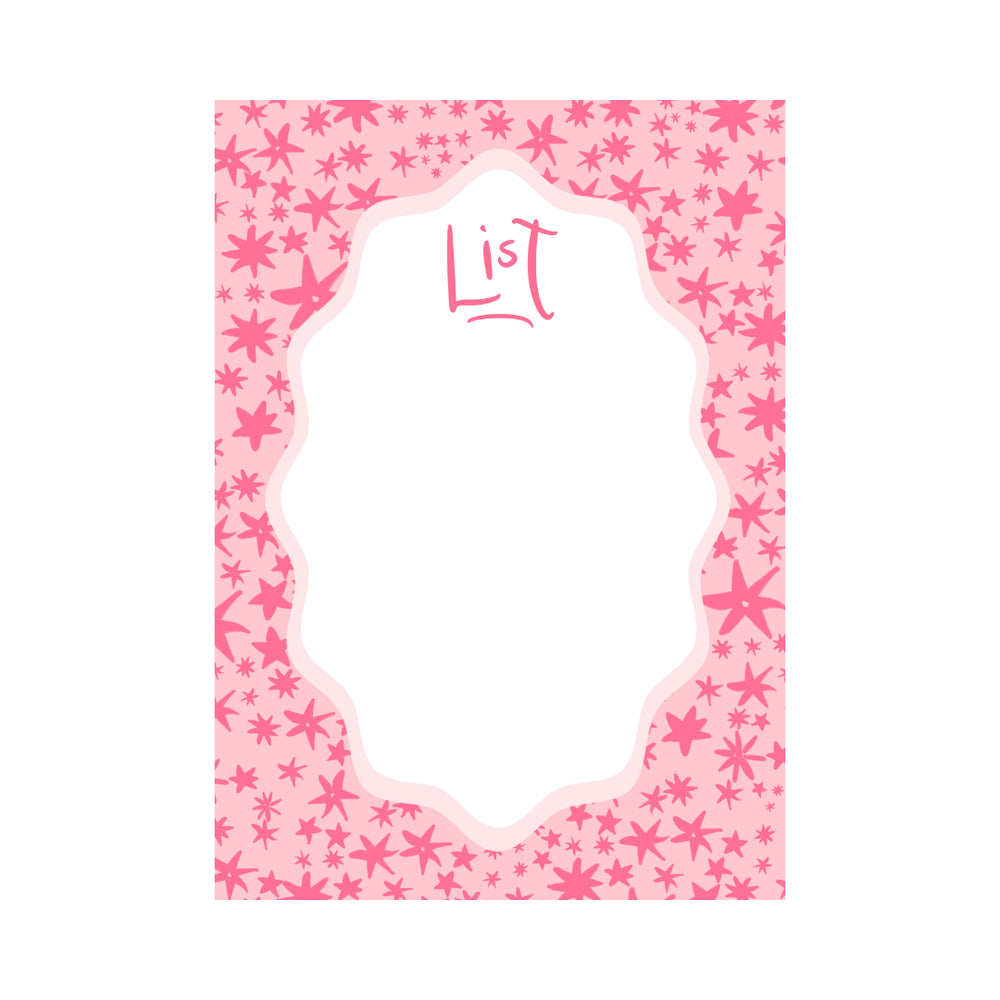 Garden of Fête Stars Notepad in Pink
