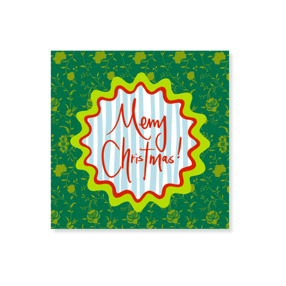 Green Floral Vine Gift Stickers