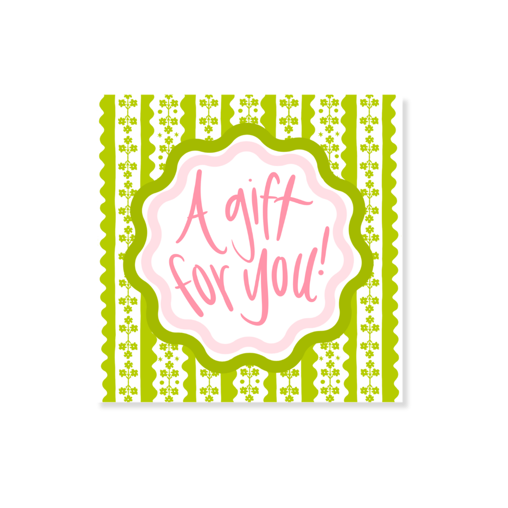 Garden of Fête Star Climbing Floral Gift Stickers in Green