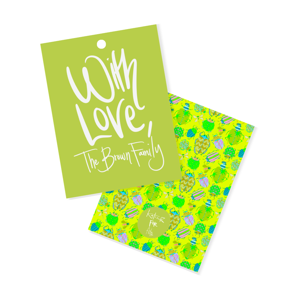 Busy Bugs Gift Tags in Sleek Green