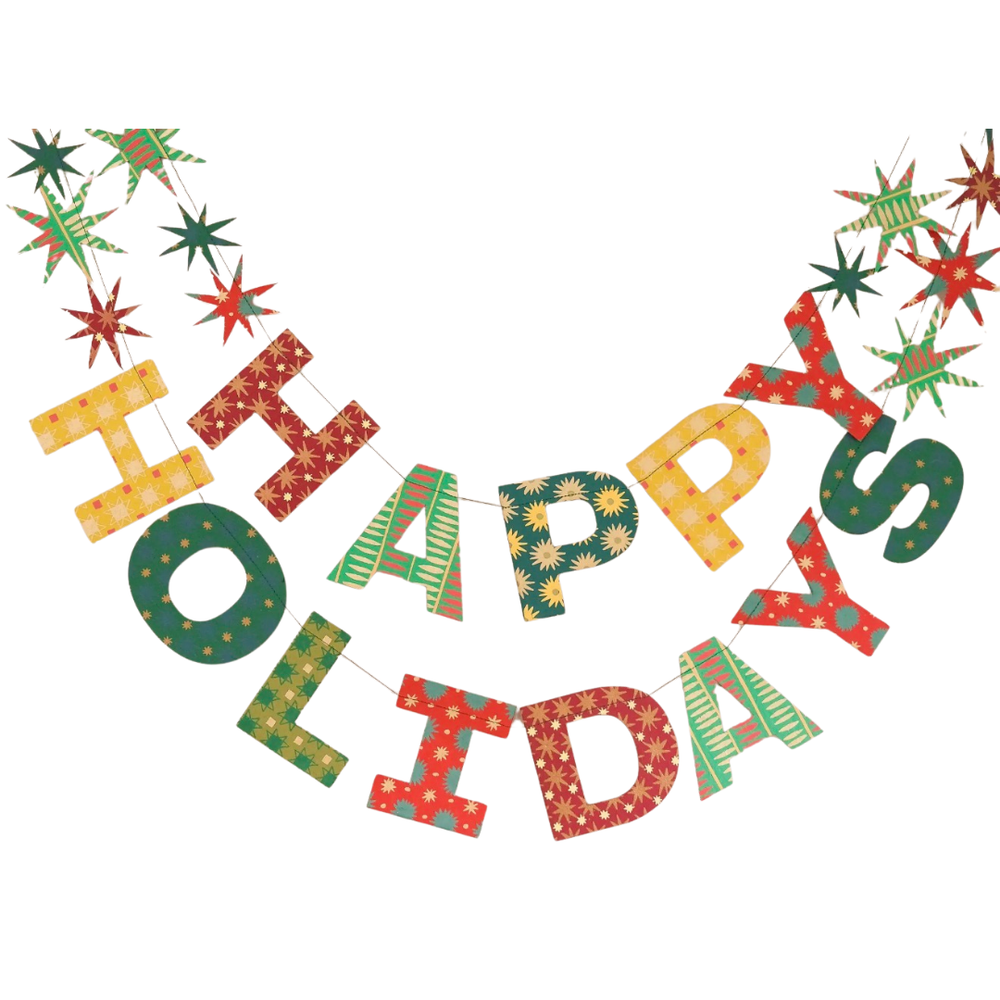 Happy Holidays Sewn Garland
