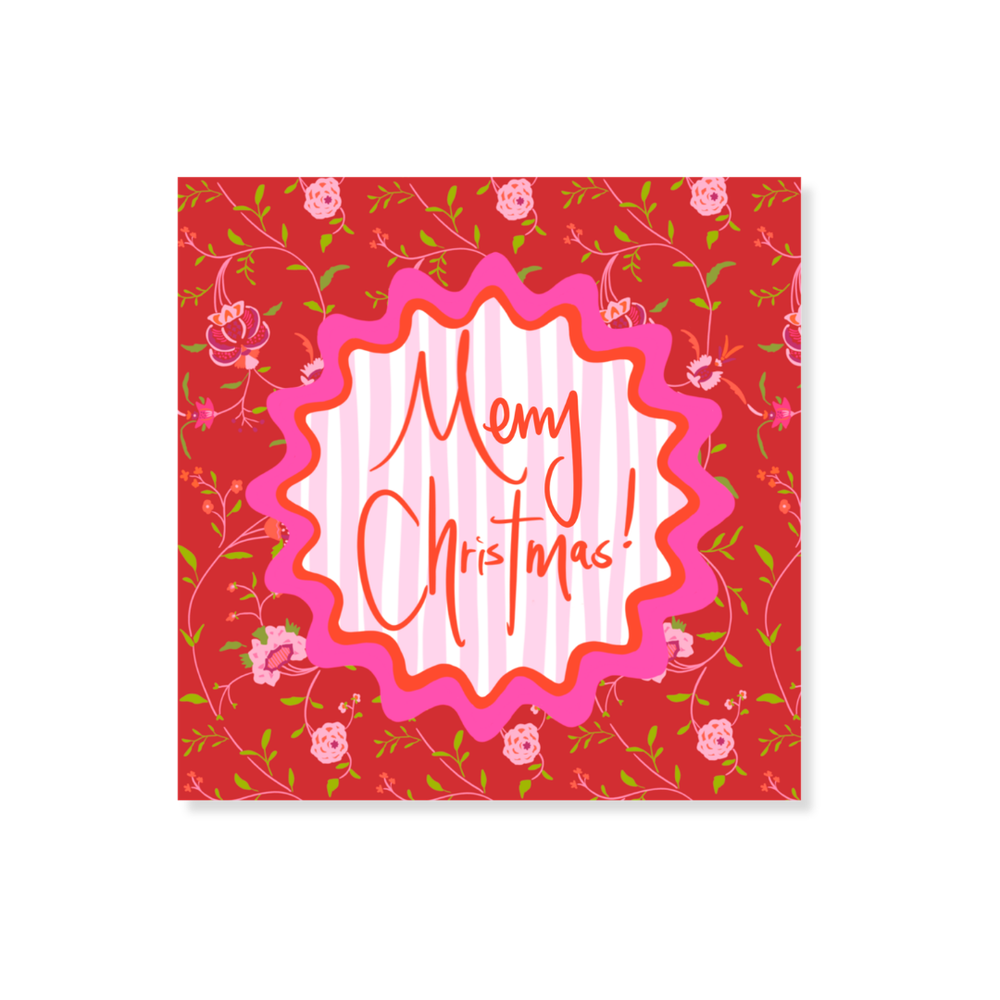 Holiday Multi Floral Vine Gift Stickers