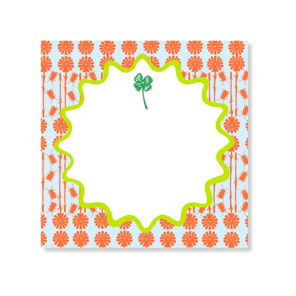 Goldbug Buzzin' Garden Floral Notepad in Orange & Blue