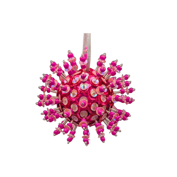 Sequin Bauble Ornament ~ Hot Pink