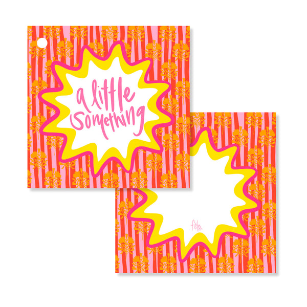 Block Print & Stripes Tags in Poppy