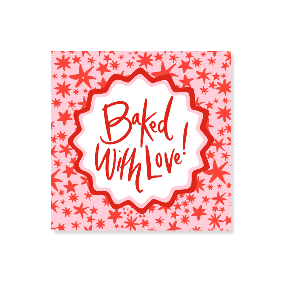 Christmas Floral Star Stickers in Pink