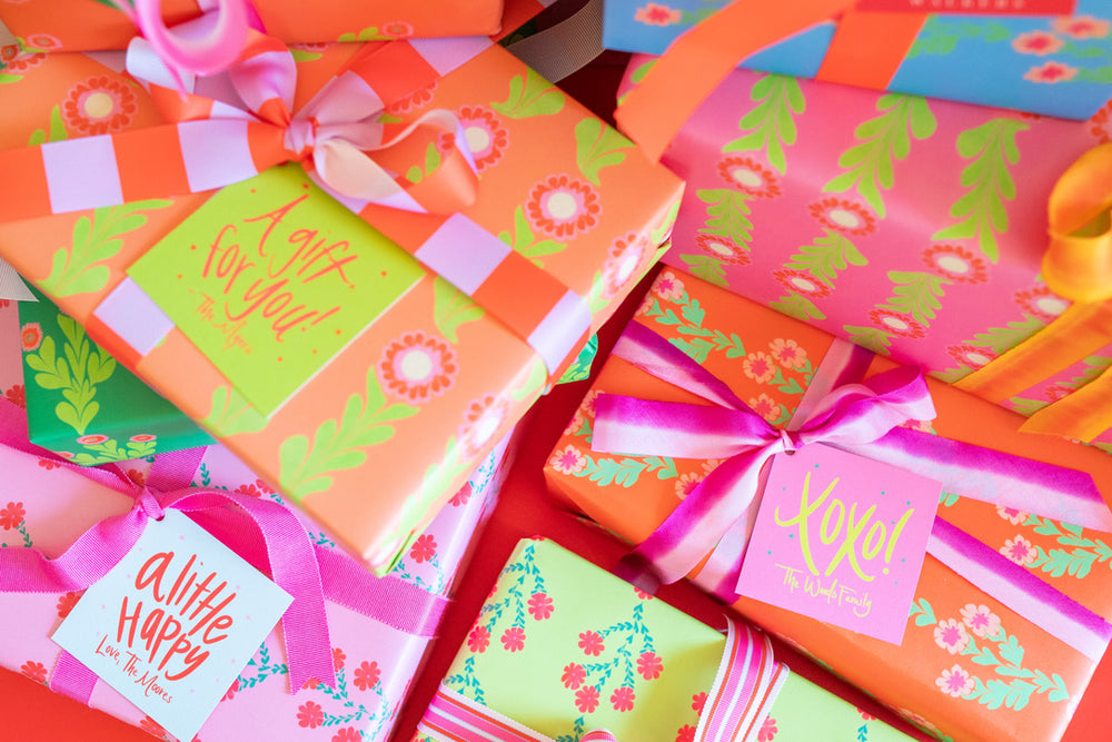 Morgan Walker x FP Gift Wrap in Pink & Orange