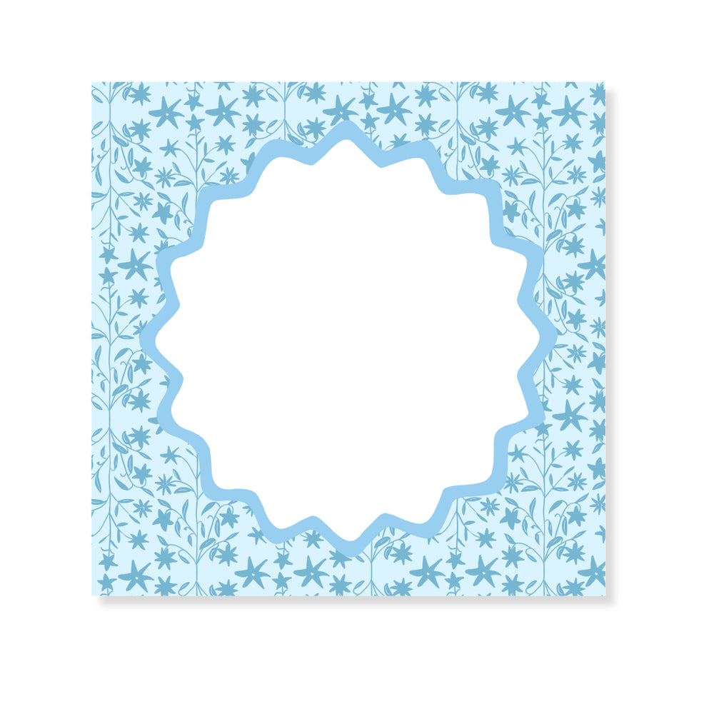 Garden of Fête Square Notepad in Blues