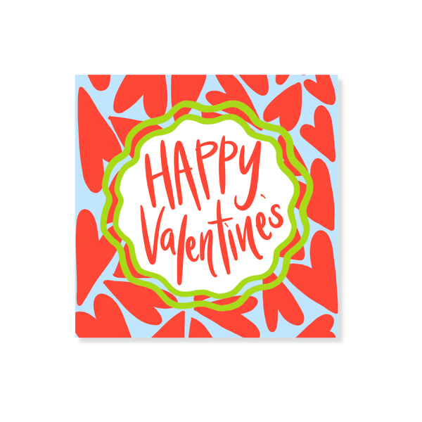 Happy Valentine's Hearts Gift Stickers in Blue