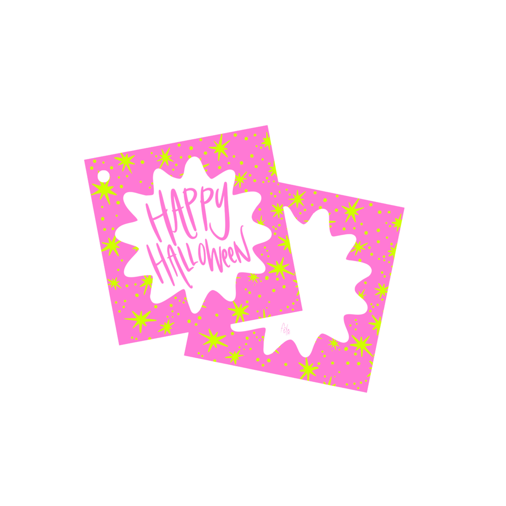 Halloween Star Gift Tags in Pink
